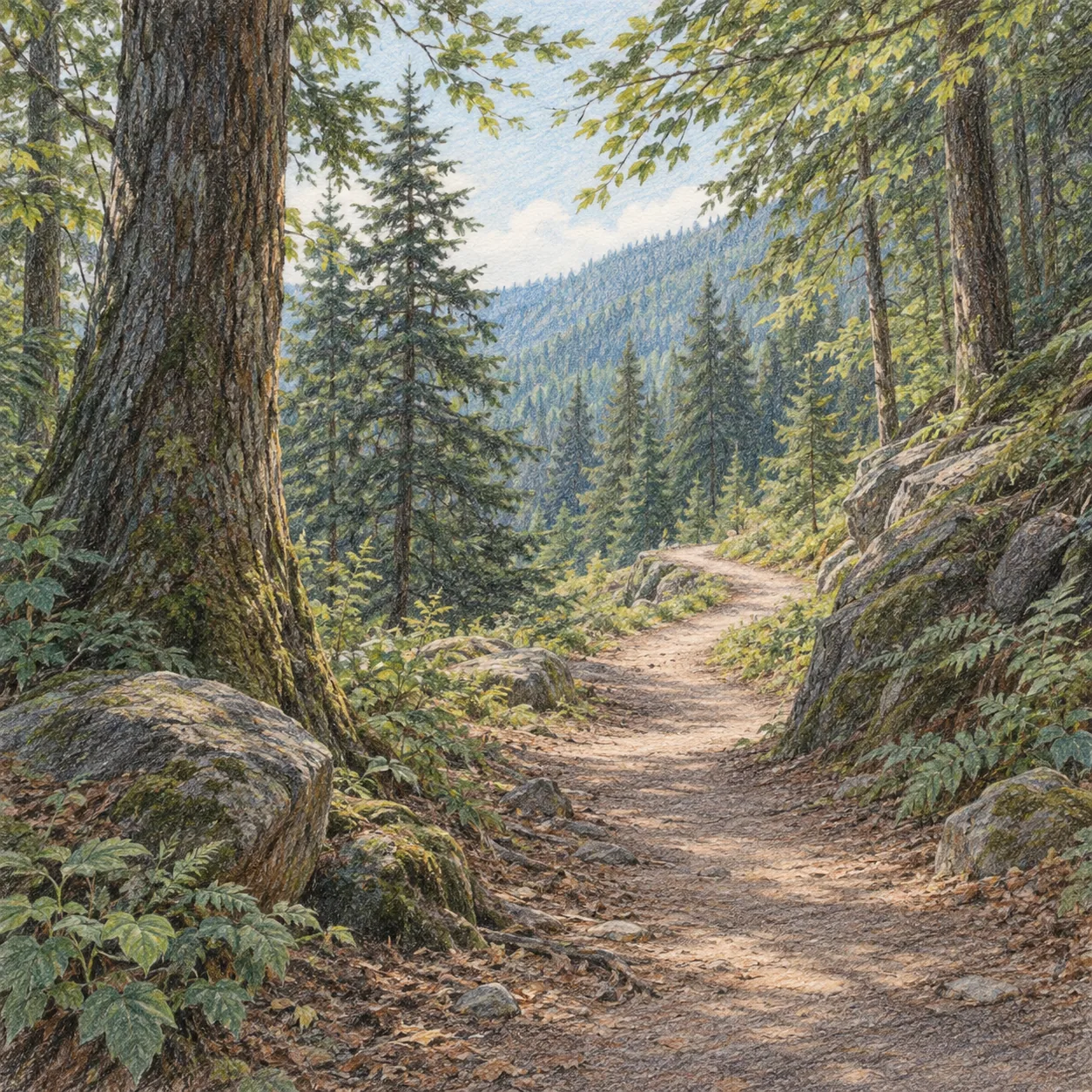 A path leading through a forest