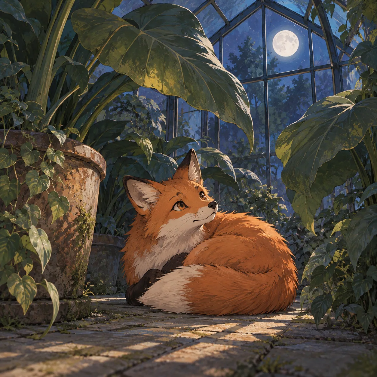 A fox standing in a natural landscape