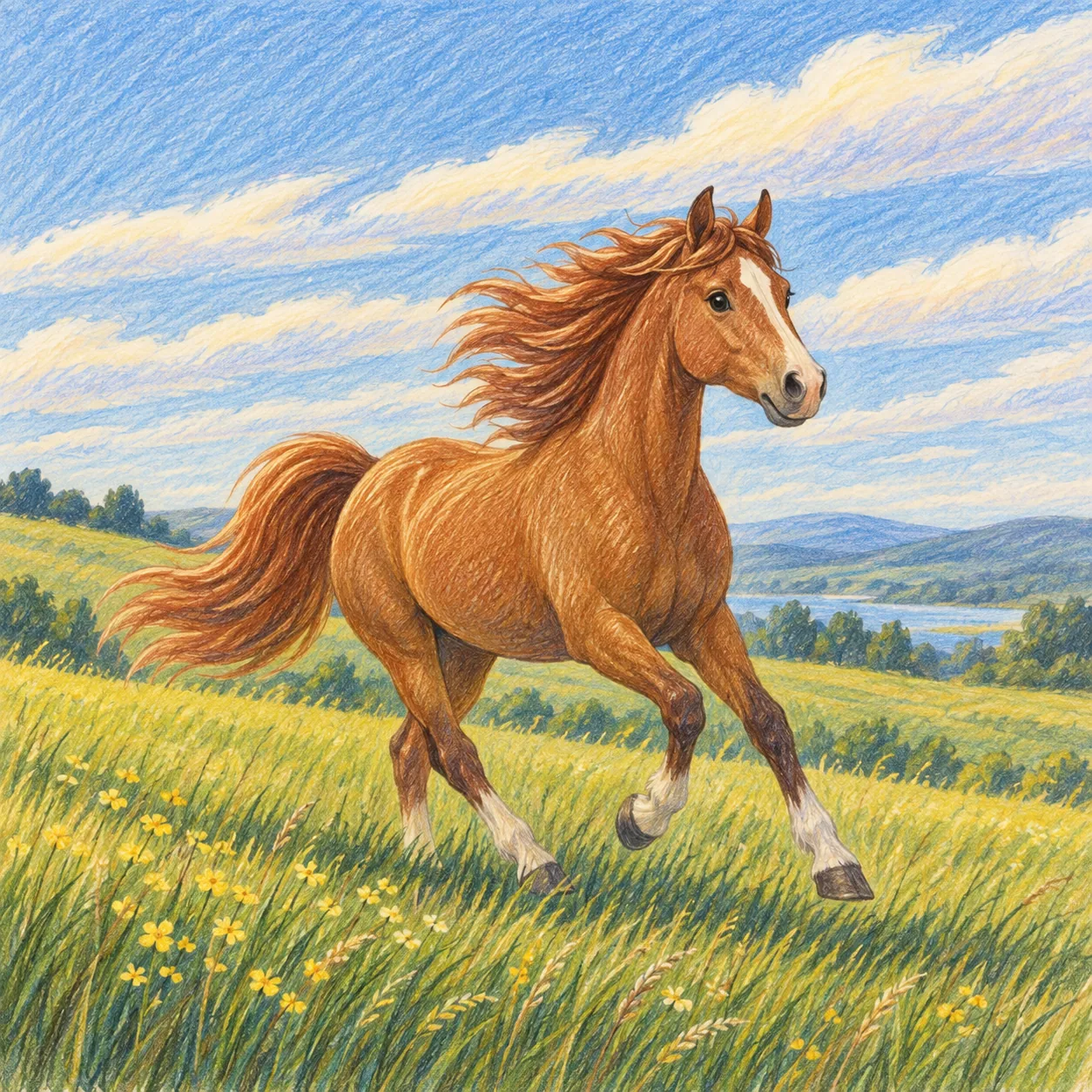 Six pencil sketch panels showing how to draw a horse step by step